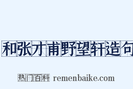 和张才甫野望轩造句是什么意思的图片